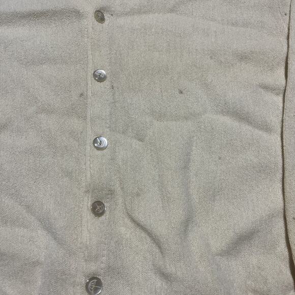 Vintage 80s Robert Bruce Arnold Palmer Cream Alpaca Cardigan - Picture 2 of 5